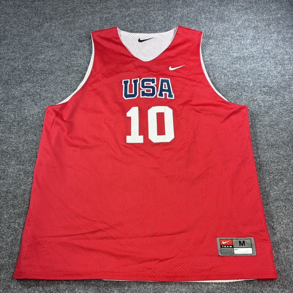 Nike Team USA Basketball Jersey #10 Reversible Red White Mens Medium USA